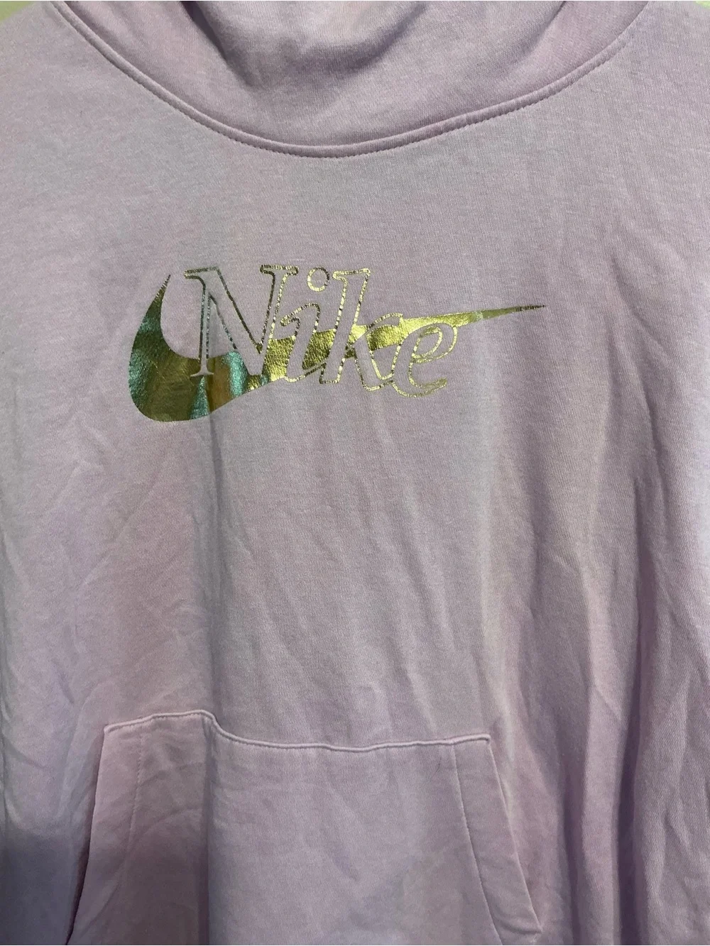 Nike Pink Hoodie – Women’s Small – Metallic Gold Logo - Picture 4 of 6